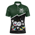 Custom Green And Black Golf Polo Shirt, Custom Golf Balls Team Jerseys