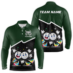 Custom Green And Black Golf Polo Shirt, Custom Golf Balls Team Jerseys