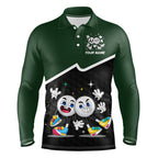 Custom Green And Black Golf Polo Shirt, Custom Golf Balls Team Jerseys