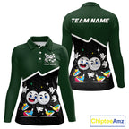 Custom Green And Black Golf Polo Shirt, Custom Golf Balls Team Jerseys