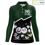 Custom Green And Black Golf Polo Shirt, Custom Golf Balls Team Jerseys