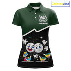 Custom Green And Black Golf Polo Shirt, Custom Golf Balls Team Jerseys