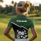 Custom Green And Black Golf Polo Shirt, Custom Golf Balls Team Jerseys