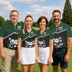 Custom Green And Black Golf Polo Shirt, Custom Golf Balls Team Jerseys