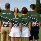 Custom Green And Black Golf Polo Shirt, Custom Golf Balls Team Jerseys