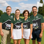 Custom Green And Black Golf Polo Shirt, Custom Golf Balls Team Jerseys