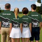 Custom Green And Black Golf Polo Shirt, Custom Golf Balls Team Jerseys