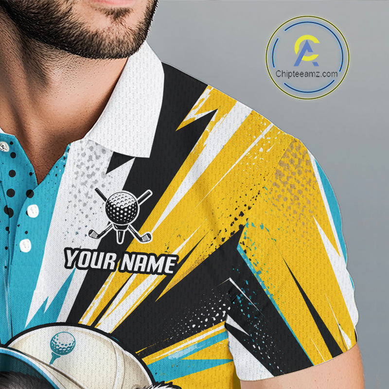 Personalized Racoon Golf Polo Shirt, Funny Golf Lover Performance Polo Custom Name