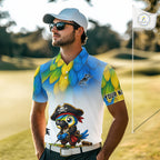Personalized Pirate Parrot Golf Polo Shirt Custom Pirate Bird Golf Jersey