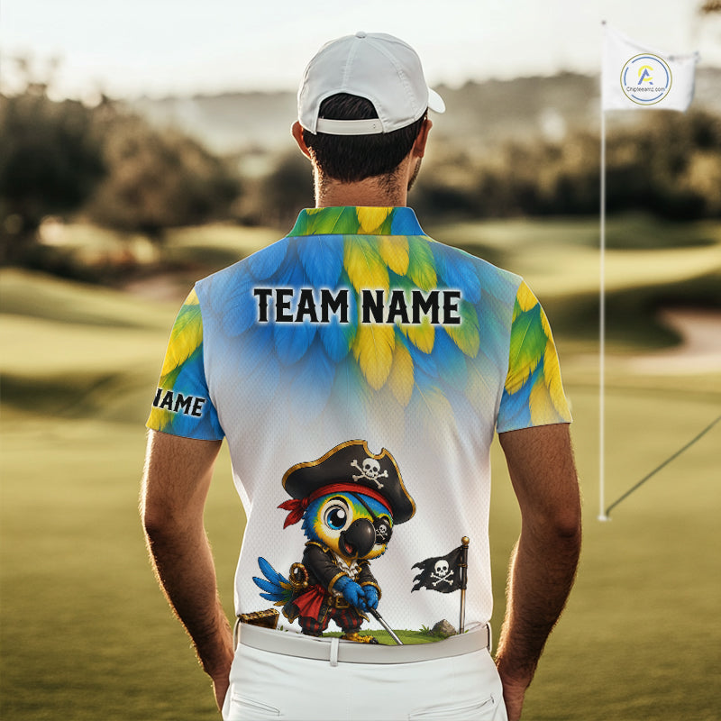 Personalized Pirate Parrot Golf Polo Shirt Custom Pirate Bird Golf Jersey