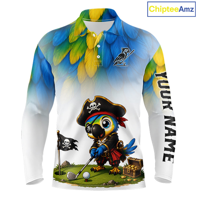 Personalized Pirate Parrot Golf Polo Shirt Custom Pirate Bird Golf Jersey