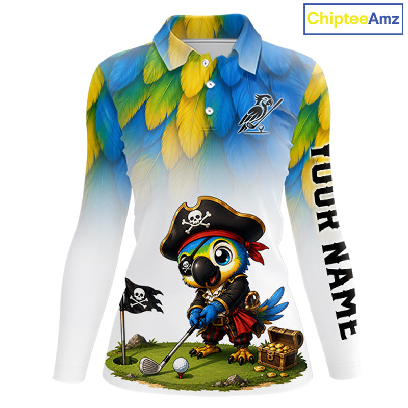 Personalized Pirate Parrot Golf Polo Shirt Custom Pirate Bird Golf Jersey