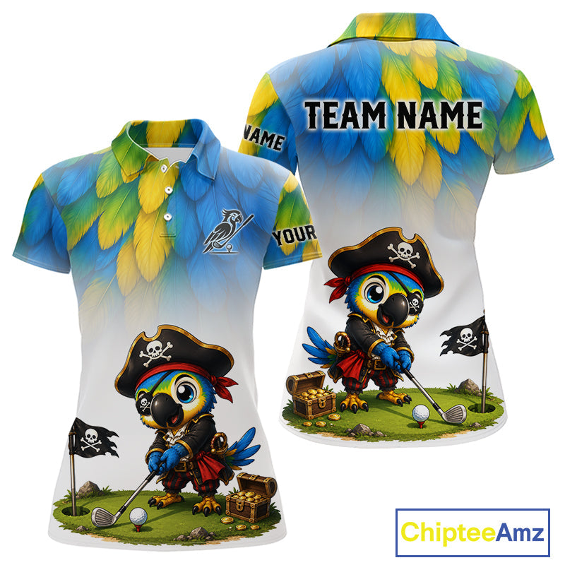 Personalized Pirate Parrot Golf Polo Shirt Custom Pirate Bird Golf Jersey