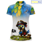 Personalized Pirate Parrot Golf Polo Shirt Custom Pirate Bird Golf Jersey