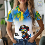 Personalized Pirate Parrot Golf Polo Shirt Custom Pirate Bird Golf Jersey