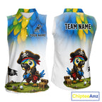 Personalized Pirate Parrot Sleeveless Golf Polo Shirt Custom Pirate Bird Golf Jersey