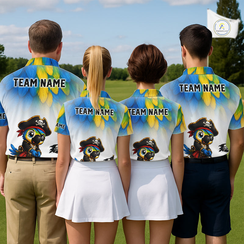 Personalized Pirate Parrot Golf Polo Shirt Custom Pirate Bird Golf Jersey