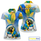 Personalized Parrot Golf Polo Shirt – Cute Bird Hugging Golf Ball, Golf Lover Gift