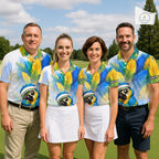 Personalized Parrot Golf Polo Shirt – Cute Bird Hugging Golf Ball, Golf Lover Gift