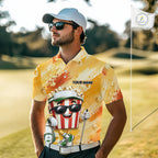 Funny Popcorn Golf Polo Shirt Custom Name, Personalized Popcorn Golfer Team Polo