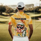 Funny Popcorn Golf Polo Shirt Custom Name, Personalized Popcorn Golfer Team Polo
