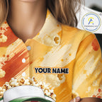 Funny Popcorn Golf Polo Shirt Custom Name, Personalized Popcorn Golfer Team Polo