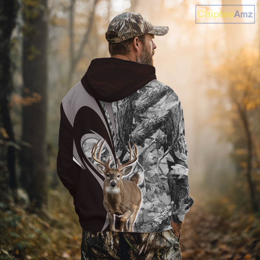 Whitetail Deer Hunting Clothes Custom Name Beautiful Gray Camo Hunting Gifts