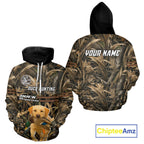 Yellow Lab 3D Shirt Retrieving Mallard Duck, Custom Name Duck Hunting Clothes