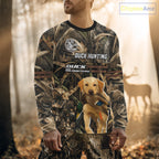 Yellow Lab 3D Shirt Retrieving Mallard Duck, Custom Name Duck Hunting Clothes