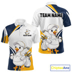 Funny Cartoon Duck Golf Polo Shirt Personalised Team Duck Apparel