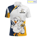 Funny Cartoon Duck Golf Polo Shirt Personalised Team Duck Apparel