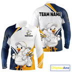 Funny Cartoon Duck Golf Polo Shirt Personalised Team Duck Apparel
