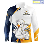 Funny Cartoon Duck Golf Polo Shirt Personalised Team Duck Apparel
