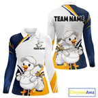 Funny Cartoon Duck Golf Polo Shirt Personalised Team Duck Apparel