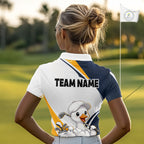 Funny Cartoon Duck Golf Polo Shirt Personalised Team Duck Apparel