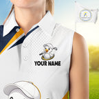 Funny Cartoon Duck Sleeveless Golf Polo Shirt Personalised Team Duck Apparel