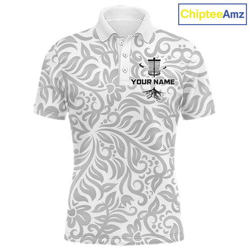 Disc Golf Polo Shirt With Clean Monochrome Design, Customizable Name, Unisex Sports Jersey