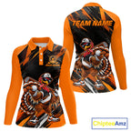 Custom Turkey Golf Polo Shirt, Funny Thanksgiving Golf Shirt, Orange Black Golf Team Apparel