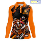 Custom Turkey Golf Polo Shirt, Funny Thanksgiving Golf Shirt, Orange Black Golf Team Apparel