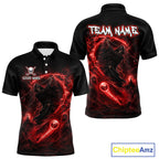 Red Grim Reaper Golf Polo Shirt – Personalized Team Name Gothic Golf Jersey