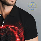 Red Grim Reaper Golf Polo Shirt – Personalized Team Name Gothic Golf Jersey