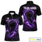 Purple Grim Reaper Golf Polo Shirt – Personalized Team Name Gothic Golf Jersey