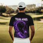 Purple Grim Reaper Golf Polo Shirt – Personalized Team Name Gothic Golf Jersey