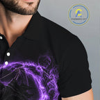 Purple Grim Reaper Golf Polo Shirt – Personalized Team Name Gothic Golf Jersey