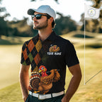 Turkey Golf Shirt, Funny Thanksgiving Golf Top, Custom Team Name Shirt