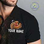 Turkey Golf Shirt, Funny Thanksgiving Golf Top, Custom Team Name Shirt