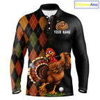 Turkey Golf Shirt, Funny Thanksgiving Golf Top, Custom Team Name Shirt
