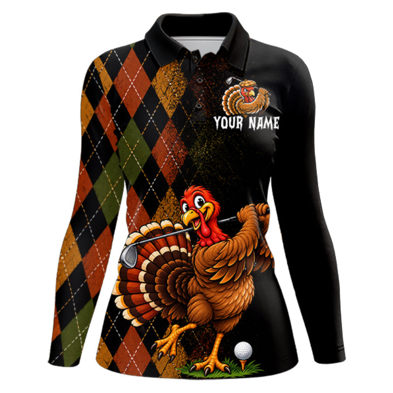 Turkey Golf Shirt, Funny Thanksgiving Golf Top, Custom Team Name Shirt