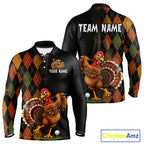 Turkey Golf Shirt, Funny Thanksgiving Golf Top, Custom Team Name Shirt