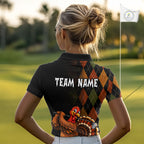 Turkey Golf Shirt, Funny Thanksgiving Golf Top, Custom Team Name Shirt